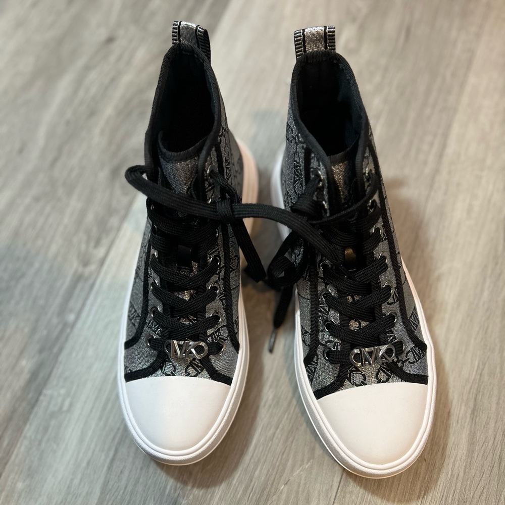 Michael Kors Evy Empire Logo Jacquard High Top Sneakers ✨brand new ✨ no box - Picture 2 of 12